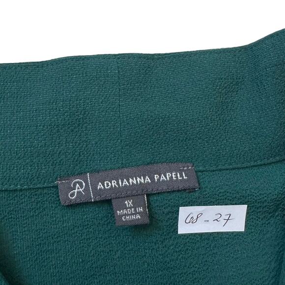 Adrianna Papell Teal Long Sleeve Blouse Women's Plus Size 1X | 68-27 - Picture 3 of 5